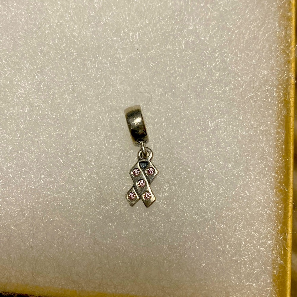 2011 Pandora vintage Susan G. Komen for the Cure dangle charm S925 ALE 790314PCZ